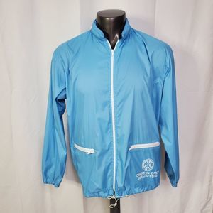 CABANE DE ZUCCA Full Zip Hooded Light Weight Windbreaker jacket Spell Out Mens L